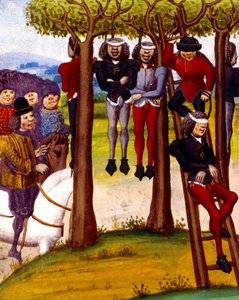 Pendaison de paysans en 1422, illustration de 