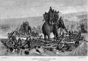 Hannibal passe le Rhône vers l