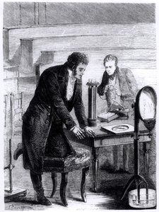 Hans Christian Oersted découvrant la déviation de l