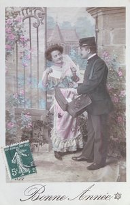 Carte postale de Bonne Année, début du XXe siècle - French School