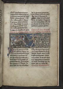 Alexandre combattant des hommes avec des têtes de chevaux, de 