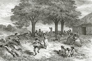 Récolte de coca, Pérou, illustration de la revue Le Tour du Monde, 1877 - French School