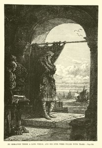 Il y resta longtemps, et ses yeux étaient remplis de larmes - French School