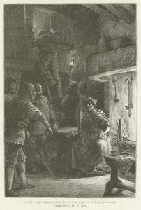 Il prit une bougie et monta la petite échelle - French School
