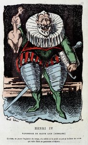 Henri IV (1553 - 1610) et la poule au pot - dans « Histoire de France Tintamarresque » par Touchatout - French School