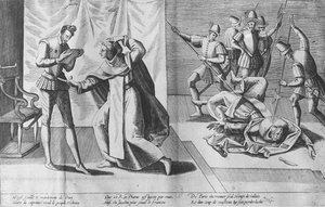 Henri III de France assassiné par Jacques Clément, 1er août 1589 - French School