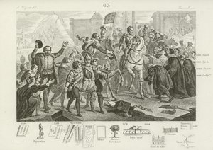 Henri IV de France entrant à Paris accompagné du comte de Brissac, gouverneur de la ville, 22 mars 1594 - French School