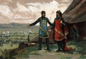 Henri Ier, roi de France (1008-1060) reçut le duc de Normandie Robert le Diable (également connu sous le nom de Le Magnifique) et lui fournit une armée pour reprendre son royaume - French School