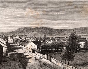 Héricourt - département de Saône-et-Loire - gravure dans "La France illustrée : géographie, histoire, administration statistique" par V.A. Malt-Brown. 1884 - French School
