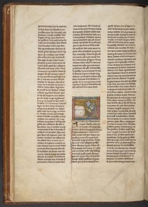 Ermite écrivant à un bureau, de "Estoire del Saint Graal, La Queste del Saint Graal, Morte Artu", c.1315-25 - French School