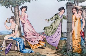 Cache-cache, illustration de Le Bon Genre, début du XIXe siècle