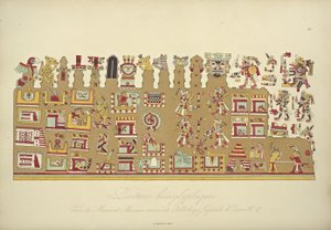 Peintures hiéroglyphiques du Manuscrit Mexicain II, conservé à la Bibliothèque Impériale de Vienne, illustration de Vues des Cordillères et Monuments des Peuples Indigènes de l