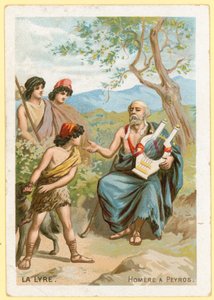 Homère jouant de la lyre - French School