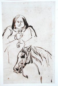 Honoré de Balzac (1799-1850) et son cheval - French School