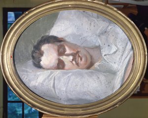 Honoré de Balzac (1799-1850) sur son lit de mort, 15 août 1850 - French School