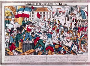 Horrible massacre à Lyon, 9 avril 1834 - French School