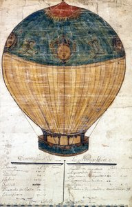 Montgolfière des frères Montgolfier. Dessin original. 1782 - French School