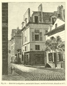 Hôtel de Lesdiguières, ancien hôtel Zamet, rue de la Cerisaie, démoli en 1877 - French School
