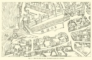 Hôtel de Nesle en 1550, fac-similé du plan de O. Truchet - French School