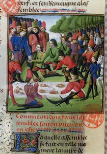 Déjeuner de chasse, du Livre de la Chasse par Gaston Phébus de Foix - French School