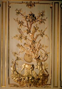 Scène de chasse, boiseries provenant de la salle à manger de l