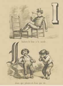 I J : Isidore le lion branché / Jean pleurant et Jean riant - French School