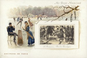 Patinage sur un lac gelé