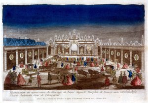 Illumination en célébration du mariage de Louis Auguste, dauphin de France (Louis XVI), avec l