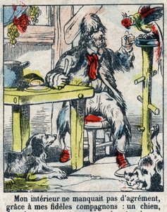 Illustration pour le livre de Daniel Defoe "Robinson Crusoé". Imagerie d