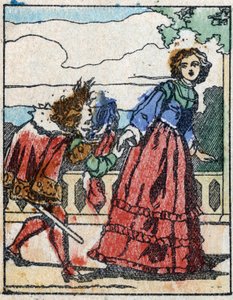 Illustration pour "Riquet à la houppe", conte de Charles Perrault (1628-1703), écrivain français. Gravure sur bois d
