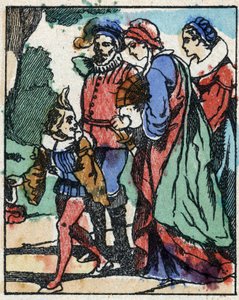 Illustration pour "Riquet à la houppe", conte de Charles Perrault (1628-1703), écrivain français. Gravure sur bois de l