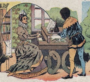 Illustration pour le conte « La Belle et la Bête » : elle était entourée d
