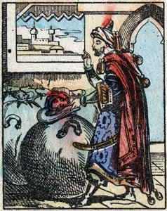 Illustration pour les Contes des Mille et Une Nuits. Ali-Baba. Gravure sur bois d