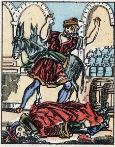 Illustration pour les Contes des Mille et Une Nuits. Ali-Baba. Gravure sur bois d