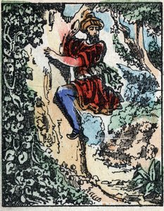 Illustration pour les Contes des Mille et Une Nuits. Ali-Baba. Gravure sur bois de l
