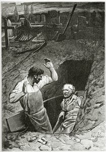 Illustration des Misérables, 19e siècle (gravure en noir et blanc) - French School
