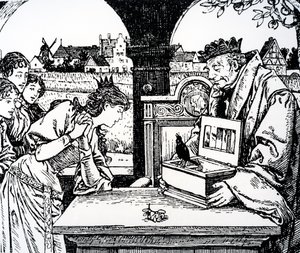 Illustration de La Princesse et le Porcher par Hans Christian Andersen - French School