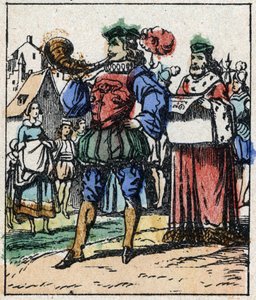 Illustration du conte de Charles Perrault « Cendrillon ou La Petite Pantoufle de verre ». Gravure sur bois d