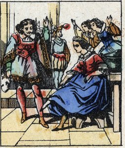 Illustration du conte de Charles Perrault « Cendrillon ou La Petite Pantoufle de verre ». Gravure sur bois de l