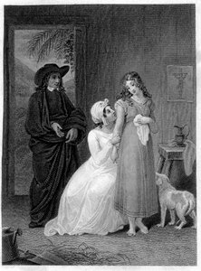 Illustration de "Paul et Virginie": Virginie. Roman par Henri Bernardin de Saint Pierre, écrivain français (1737-1814). - French School