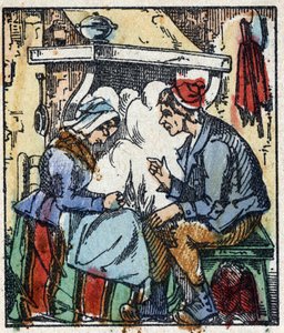 Illustration du conte « Le Petit Poucet » de Charles Perrault. Gravure sur bois de l