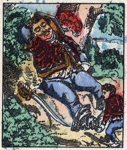 Illustration du conte « Le Petit Poucet » de Charles Perrault. Gravure sur bois d