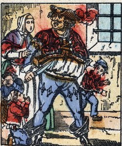 Illustration du conte « Le Petit Poucet » de Charles Perrault. Gravure sur bois d