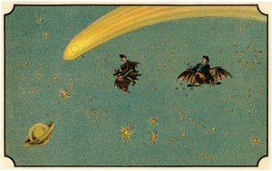 Illustration du livre « Voyage dans la lune avant 1900 » par A. de Ville-d