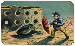 Illustration du livre "Voyage dans la lune avant 1900" par A. de Ville-d
