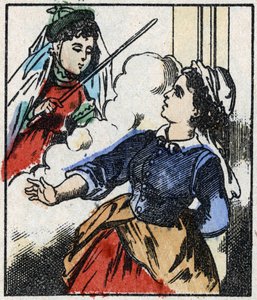 Illustration du conte "La Fée Bambinette". Gravure sur bois de l