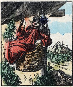 Illustration du conte « Raminagrobis et les souris » Gravure sur bois de l