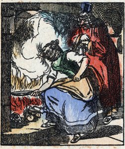 Illustration du conte « Raminagrobis et les souris » Gravure sur bois d