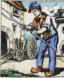 Illustration du conte « La Fourche du Diable ». Gravure sur bois de l