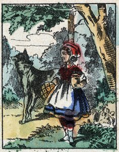 Illustration du conte "Le Petit Chaperon Rouge" de Charles Perrault. Gravure sur bois de l